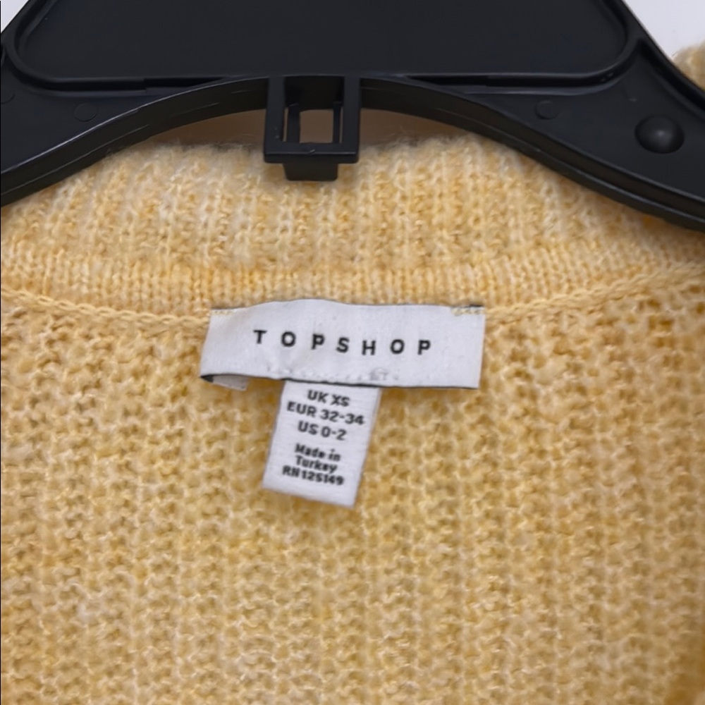 Yellow V-Neck Ribbed Sweater - Picture 2 of 2